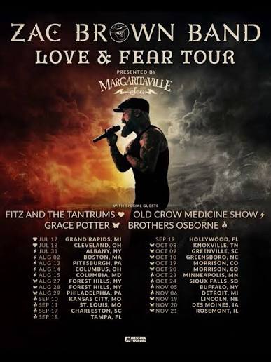 Zac Brown Band tour poster — 2026